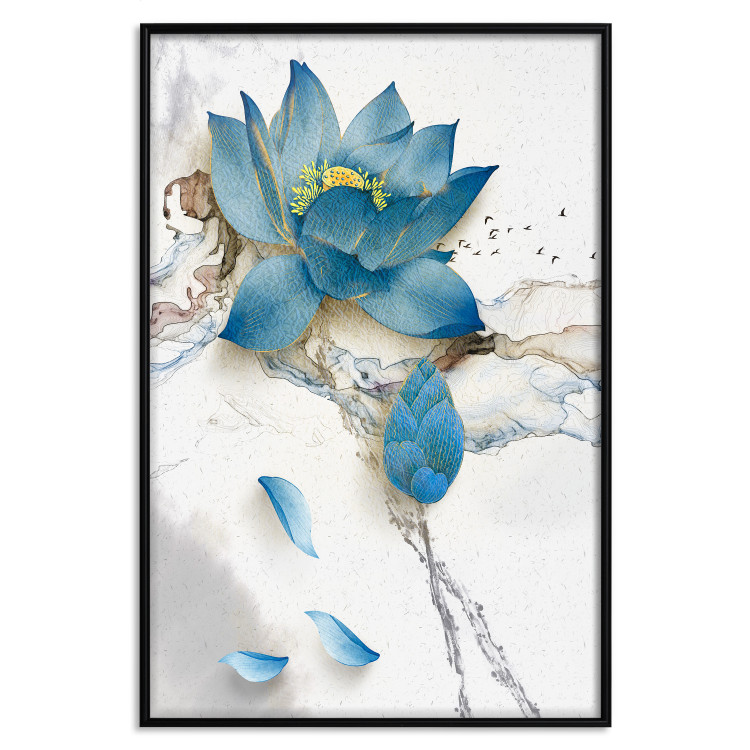 Wall Poster Wildflower - winter composition of a blue flower on a light background 137700 additionalImage 7