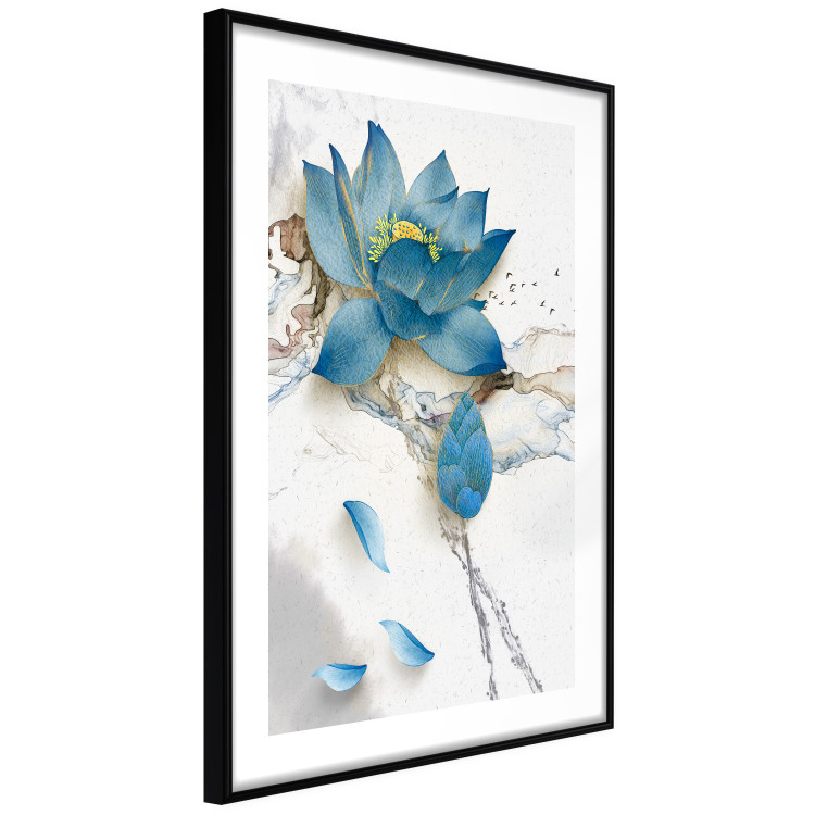 Wall Poster Wildflower - winter composition of a blue flower on a light background 137700 additionalImage 25