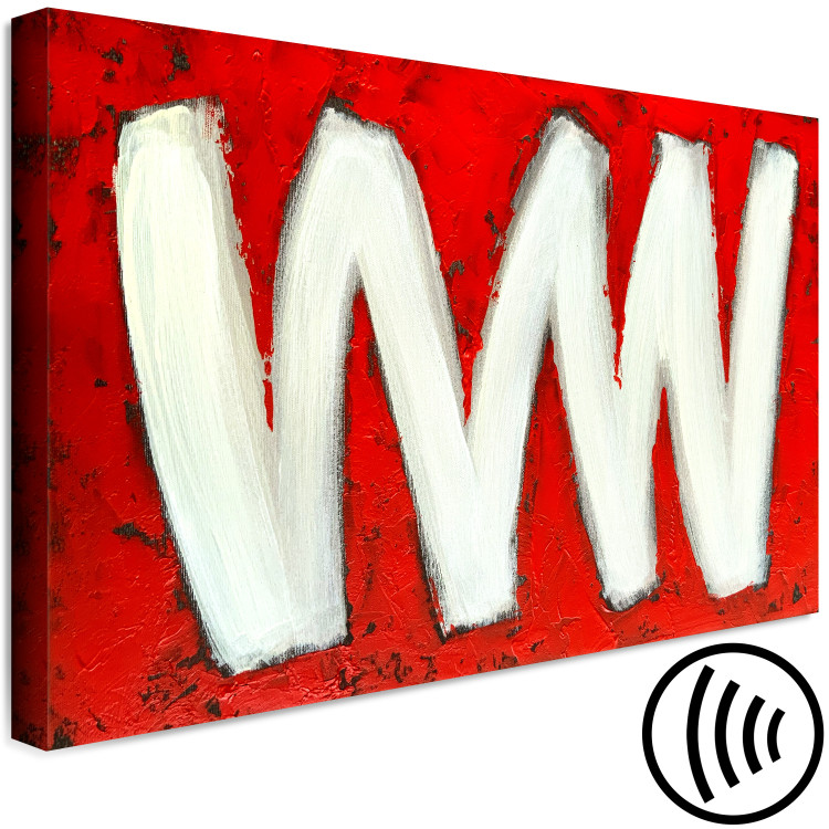 Canvas Art Print Two Letters W (1-piece) Wide - abstraction on a red background 138300 additionalImage 6