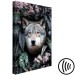 Canvas Print Wolf in Flowers (1-piece) Vertical - nocturnal animal amidst leaves 138600 additionalThumb 6