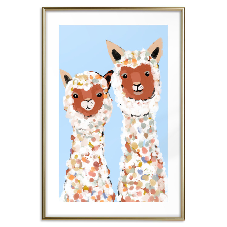 Wall Poster Two Llamas - Cheerful Animals Painted With Colorful Spots 145500 additionalImage 26