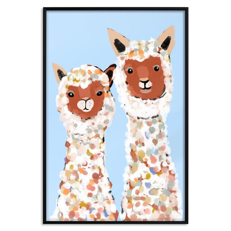Wall Poster Two Llamas - Cheerful Animals Painted With Colorful Spots 145500 additionalImage 24