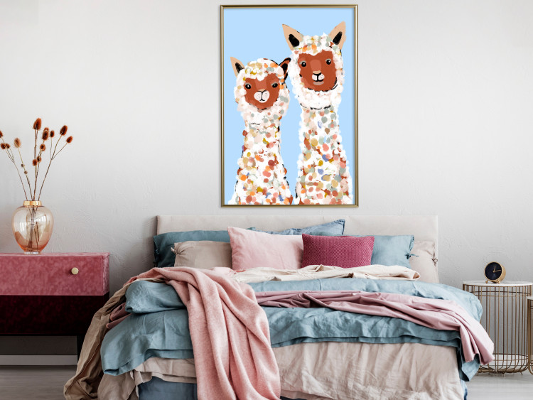 Wall Poster Two Llamas - Cheerful Animals Painted With Colorful Spots 145500 additionalImage 16
