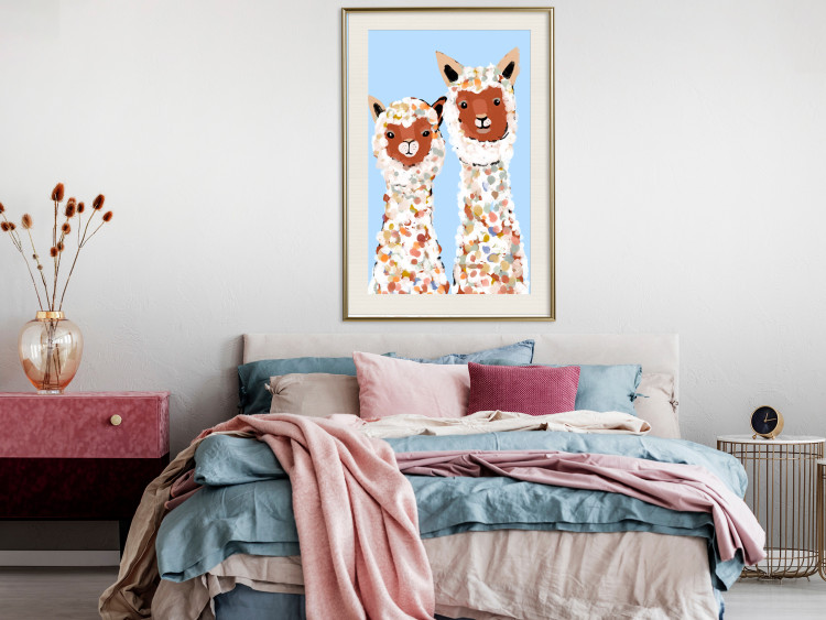Wall Poster Two Llamas - Cheerful Animals Painted With Colorful Spots 145500 additionalImage 5