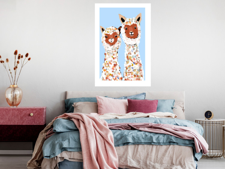 Wall Poster Two Llamas - Cheerful Animals Painted With Colorful Spots 145500 additionalImage 15