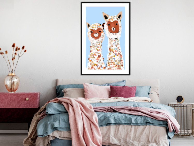 Wall Poster Two Llamas - Cheerful Animals Painted With Colorful Spots 145500 additionalImage 12