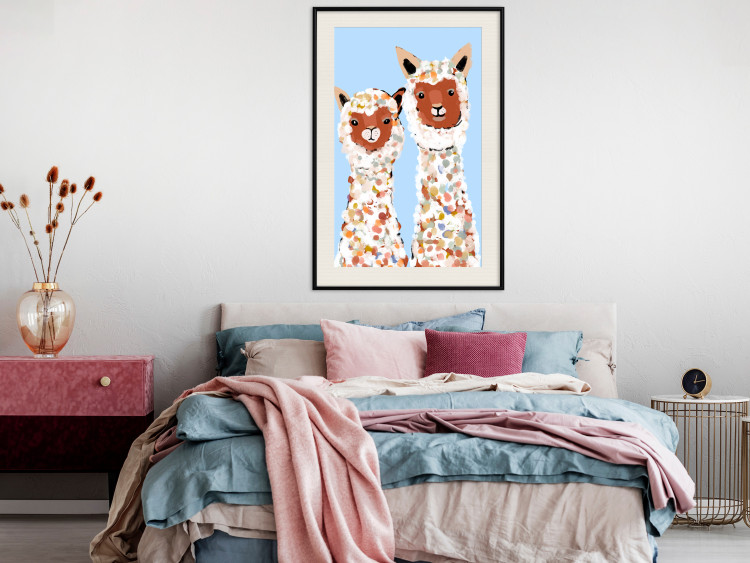 Wall Poster Two Llamas - Cheerful Animals Painted With Colorful Spots 145500 additionalImage 8