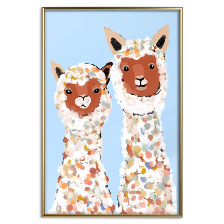 Wall Poster Two Llamas - Cheerful Animals Painted With Colorful Spots 145500 additionalImage 21