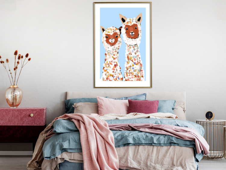 Wall Poster Two Llamas - Cheerful Animals Painted With Colorful Spots 145500 additionalImage 25