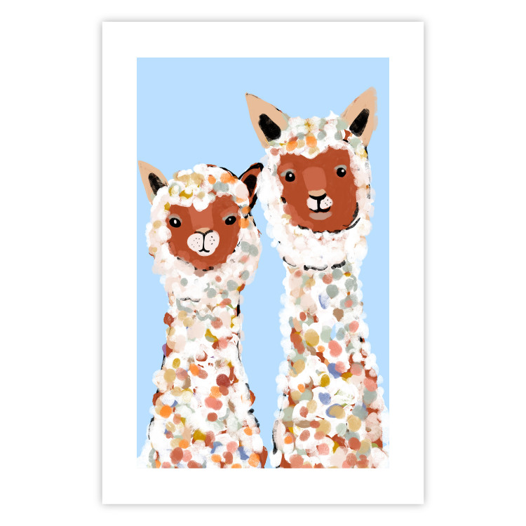 Wall Poster Two Llamas - Cheerful Animals Painted With Colorful Spots 145500 additionalImage 23