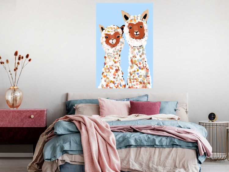 Wall Poster Two Llamas - Cheerful Animals Painted With Colorful Spots 145500 additionalImage 14