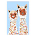 Wall Poster Two Llamas - Cheerful Animals Painted With Colorful Spots 145500