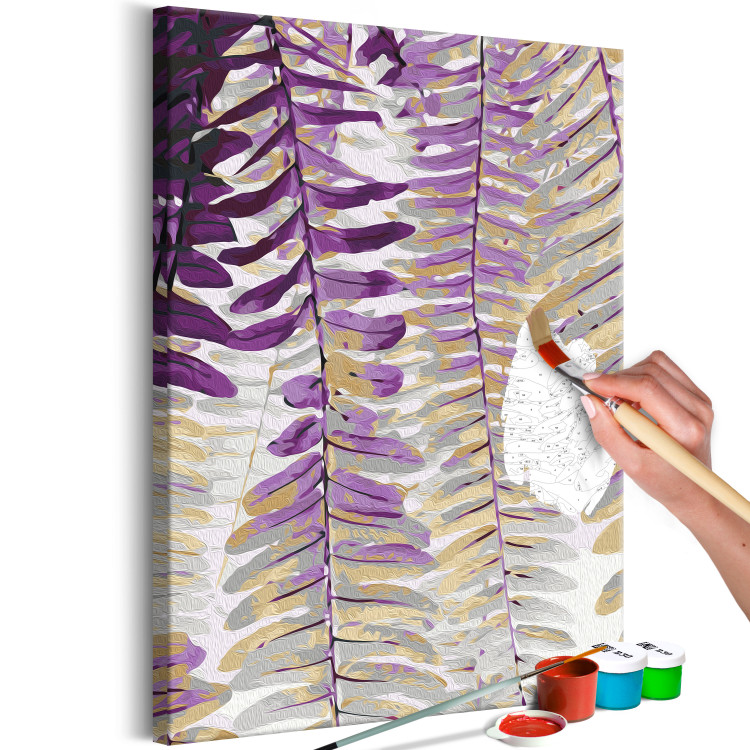 Paint by Number Kit Delicate Flora - Hanging Purple Fern Leaves on a Gray Background 146200 additionalImage 6