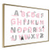 Wall Poster English Alphabet for Children - Gray and Pink Letters with Animals 146500 additionalThumb 5