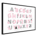 Wall Poster English Alphabet for Children - Gray and Pink Letters with Animals 146500 additionalThumb 4