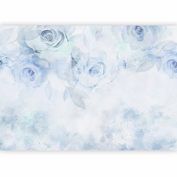 Wall Mural Moody Roses - Blue Abstract Flowers in a Romantic Style 146600 additionalImage 5