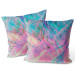 Decorative Velor Pillow Liquid cosmos - an abstract graphics in holographic style 147100 additionalThumb 3