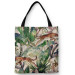 Shopping Bag Savannah parchment - tropical vegetation, cheetahs on beige background 147600
