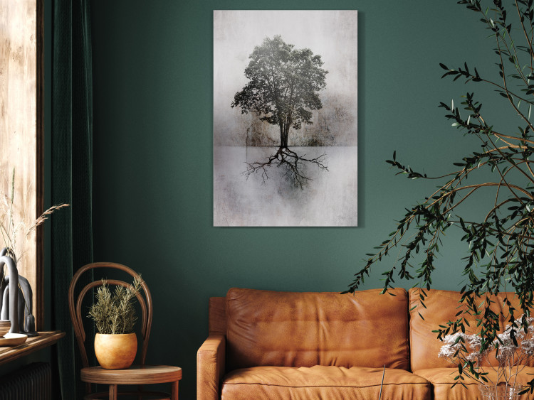 Canvas Landscape in Brown and Gray (1-piece) - solitary tree and light background 148900 additionalImage 3