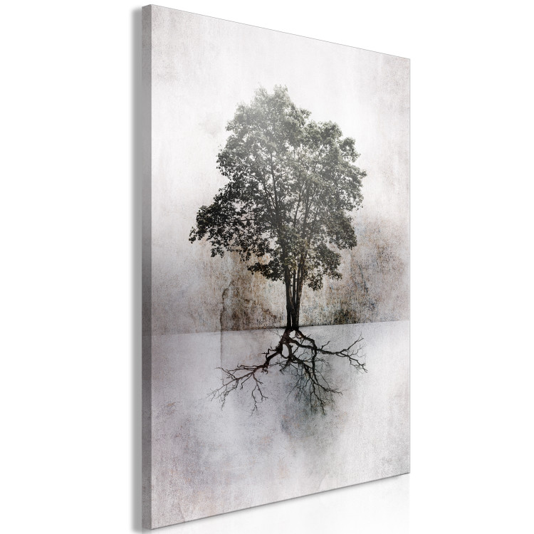 Canvas Landscape in Brown and Gray (1-piece) - solitary tree and light background 148900 additionalImage 2