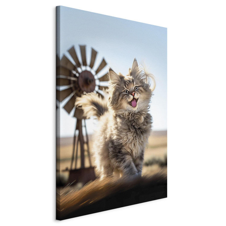 Canvas AI Maine Coon Cat - Smiling Fluffy Animal in Don Quixote Style - Vertical 150100 additionalImage 2