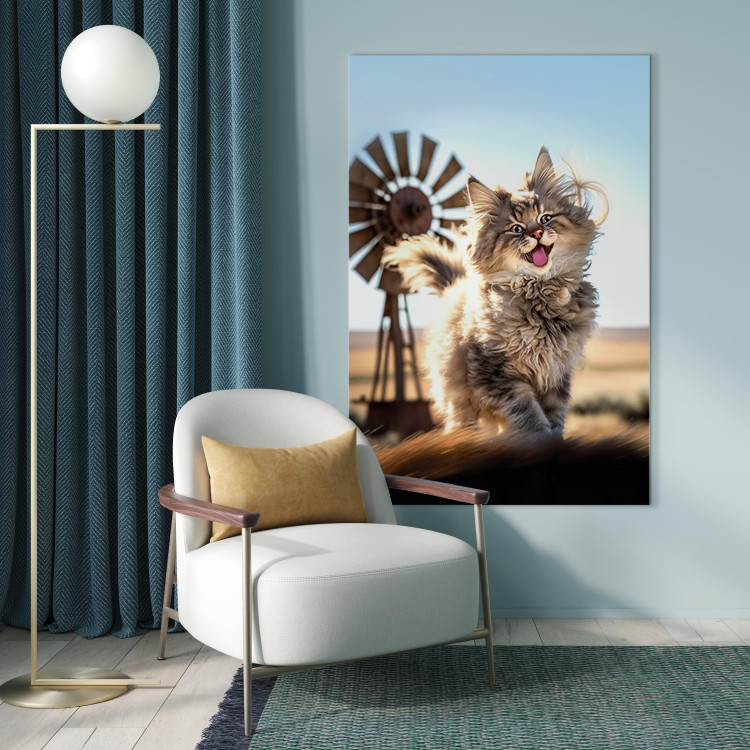 Canvas AI Maine Coon Cat - Smiling Fluffy Animal in Don Quixote Style - Vertical 150100 additionalImage 9