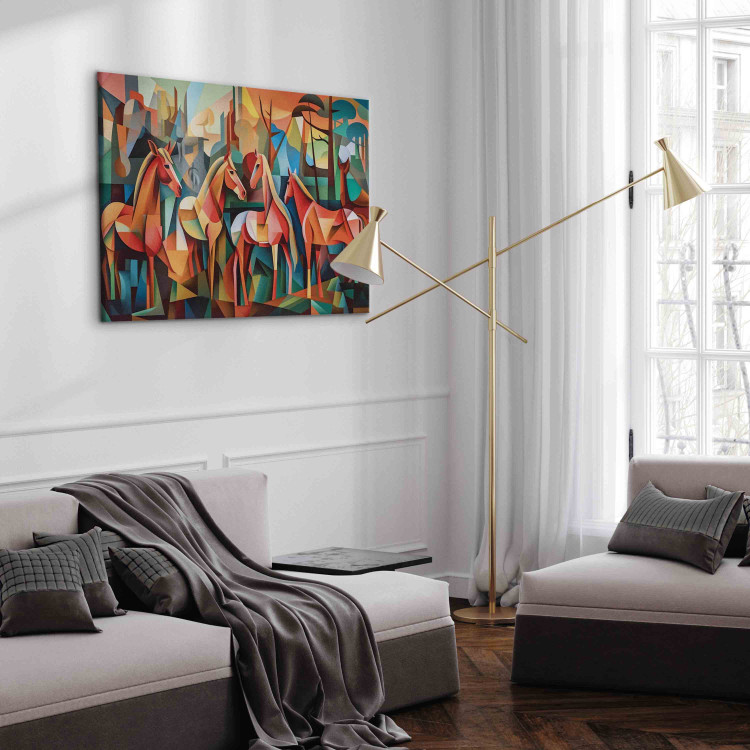 Large canvas print Cubist Horses - A Geometric Composition Inspired by Picasso’s Style [Large Format] 151100 additionalImage 3