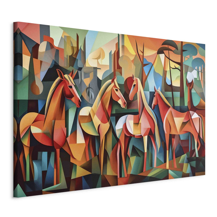 Large canvas print Cubist Horses - A Geometric Composition Inspired by Picasso’s Style [Large Format] 151100 additionalImage 2