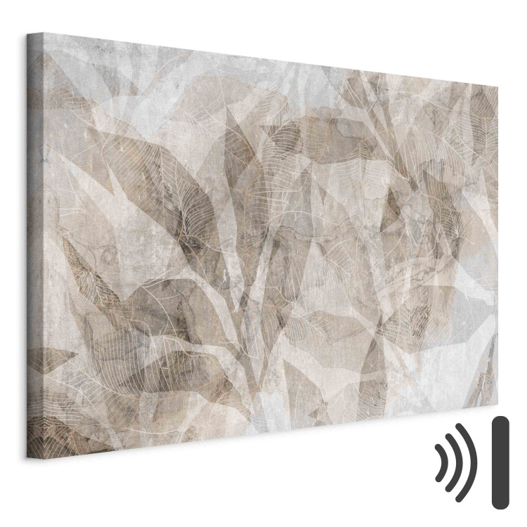 Canvas Art Print Shadow Abstraction - Interwoven Shapes and Beige Outline of Leaves 151200 additionalImage 8