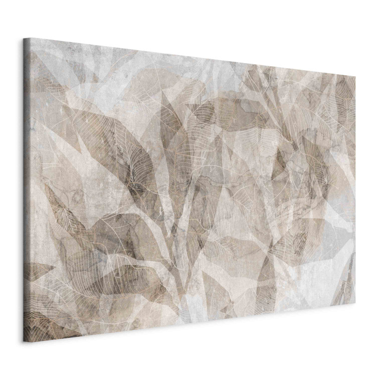 Canvas Art Print Shadow Abstraction - Interwoven Shapes and Beige Outline of Leaves 151200 additionalImage 2