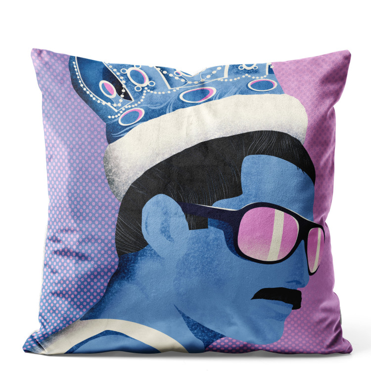Decorative Velor Pillow Freddie Mercury - Blue Pop Art Depicting the Singer 151300