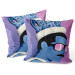 Decorative Velor Pillow Freddie Mercury - Blue Pop Art Depicting the Singer 151300 additionalThumb 2