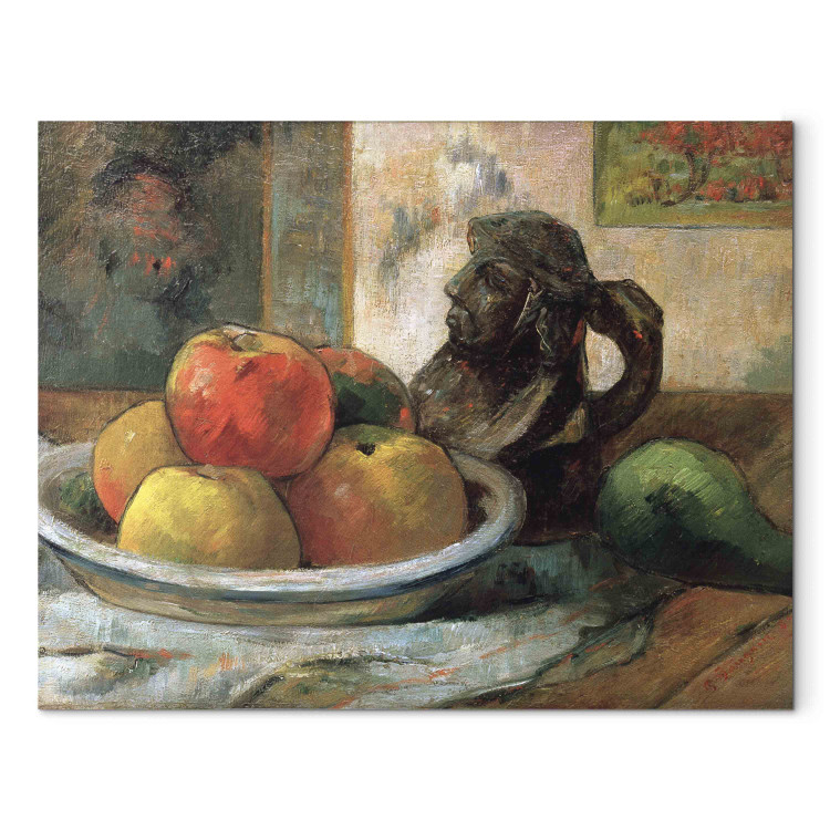Art Reproduction Nature morte avec pommes, une poire et une cruche en forme de tête 152600