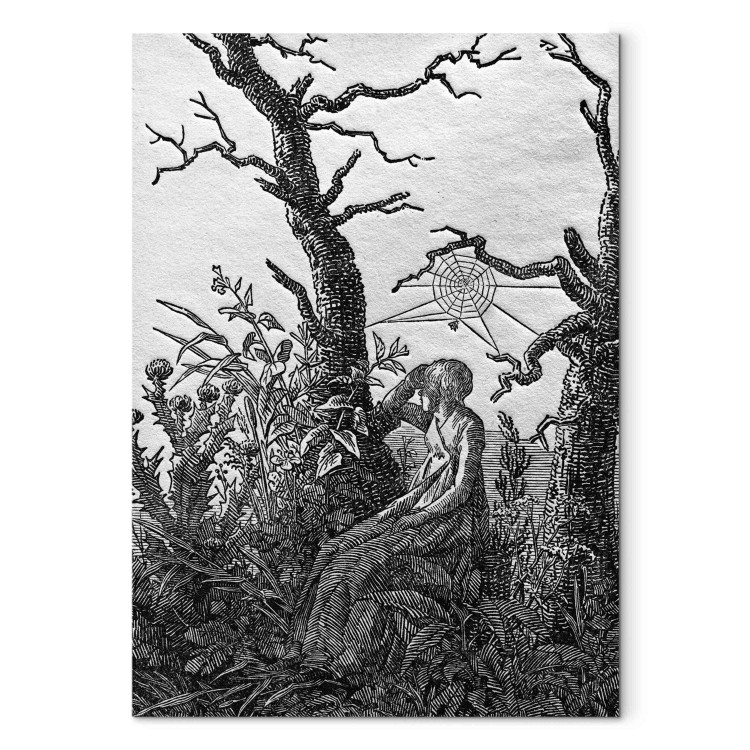 Art Reproduction The woman with the cobweb between bare trees 155900
