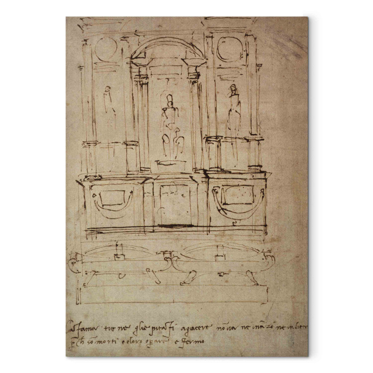 Reproduction Painting Study for a double tomb for the Medici Tombs in the New Sacristy 156100