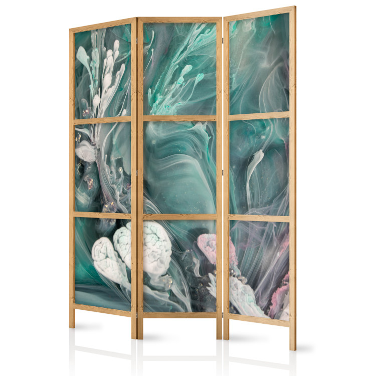 Room Divider Screen Abstract - Patches of Soft Turquoise Spilling Into White [Room Dividers] 159800 additionalImage 5
