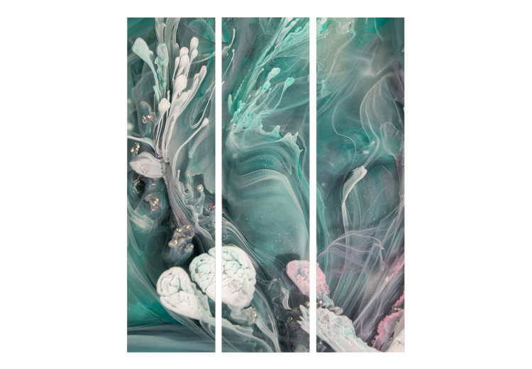 Room Divider Screen Abstract - Patches of Soft Turquoise Spilling Into White [Room Dividers] 159800 additionalImage 3