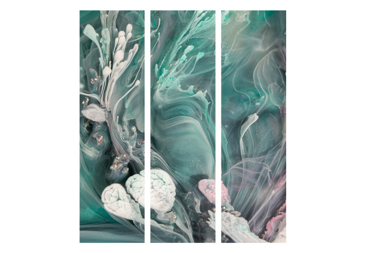 Room Divider Screen Abstract - Patches of Soft Turquoise Spilling Into White [Room Dividers] 159800 additionalImage 7
