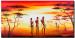 Canvas Art Print Dance of Africa (1-piece) - landscape with trees and sunset 47200