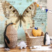 Photo Wallpaper Postcard with a Butterfly - Butterfly on a blue background with retro captions and notes 61300 additionalThumb 5