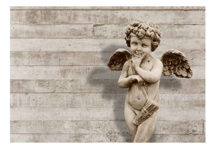 Photo Wallpaper Cherub - sculpture of a cute angel on a retro concrete background 64500 additionalImage 1