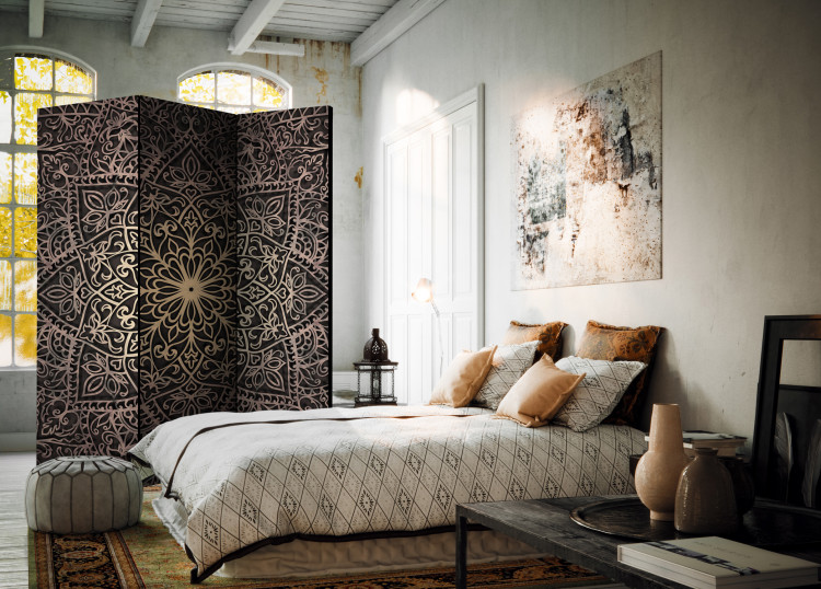 Room Divider Royal Finesse - patterned brown mandala in oriental motif 95300 additionalImage 2
