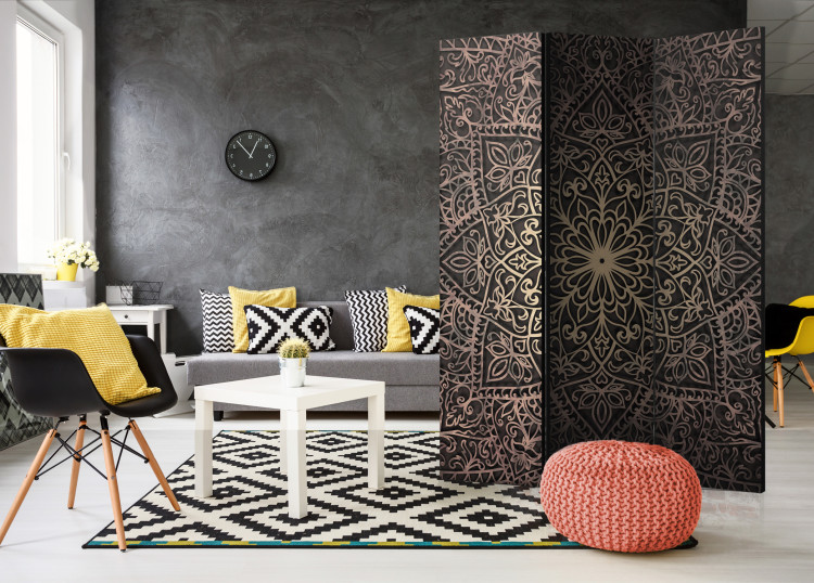 Room Divider Royal Finesse - patterned brown mandala in oriental motif 95300 additionalImage 4