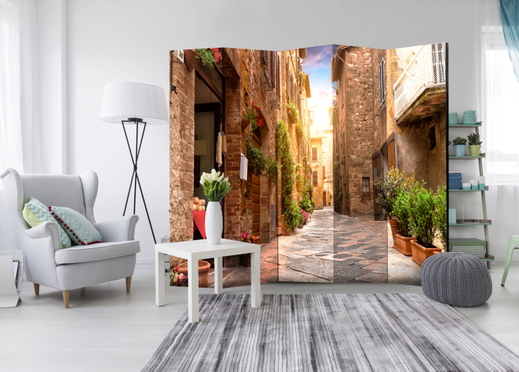 Folding Screen Colorful Alley in Tuscany II - brick architecture of an Italian town 95700 additionalImage 4