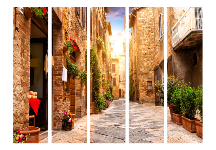 Folding Screen Colorful Alley in Tuscany II - brick architecture of an Italian town 95700 additionalImage 3