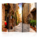 Folding Screen Colorful Alley in Tuscany II - brick architecture of an Italian town 95700
