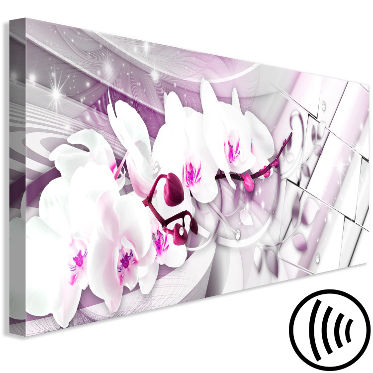 Canvas Print Sweet Orchids - Pink Flowers on Abstract Shiny Background 98200 additionalImage 6