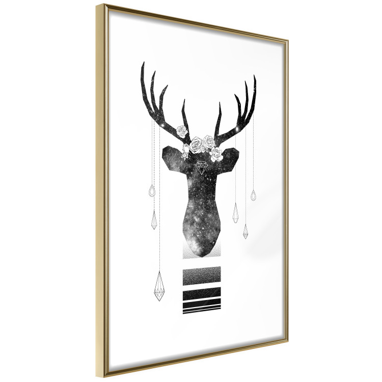 Poster Abstract Antlers - black and white abstract composition with a deer 114310 additionalImage 6