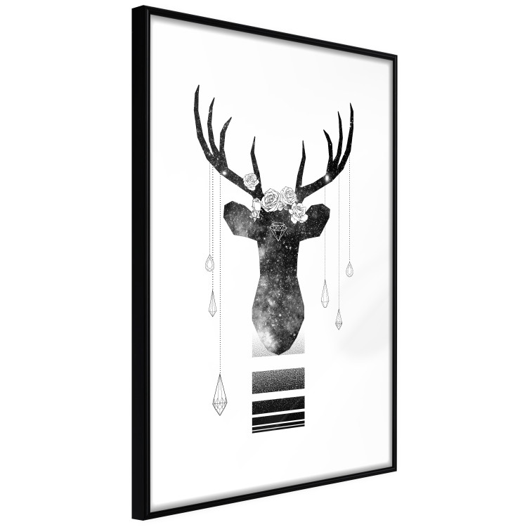 Poster Abstract Antlers - black and white abstract composition with a deer 114310 additionalImage 11