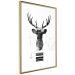 Poster Abstract Antlers - black and white abstract composition with a deer 114310 additionalThumb 6